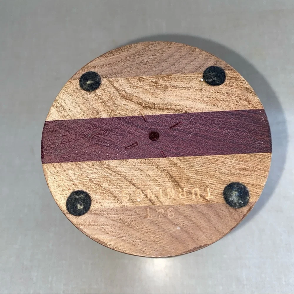 S & T Turnings Vintage Turned Wood Candle‎ Pillar Holder
